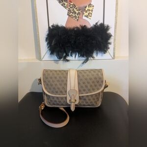 Dooney & Bourke Vintage Equestrian Saddle Vachetta Leather Crossbody Purse Bag